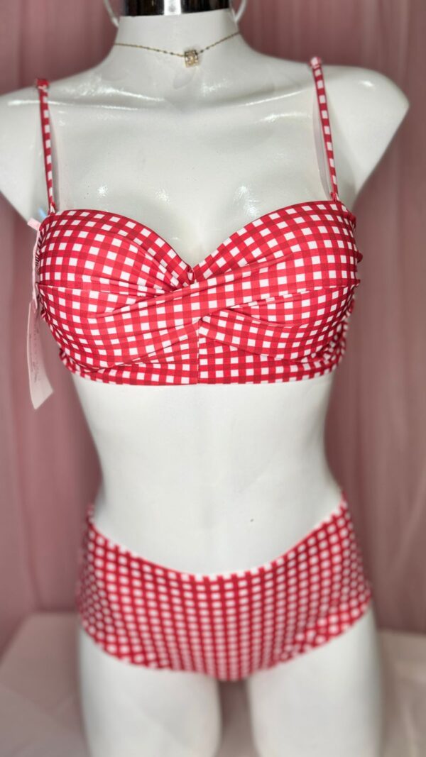 Bikini Cuadros Rojo