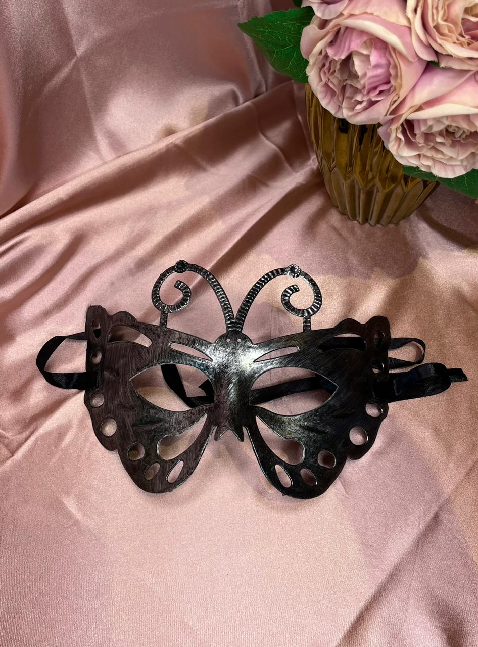 Antifaz plata mariposa