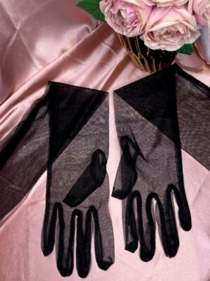 Guantes negros transparentes
