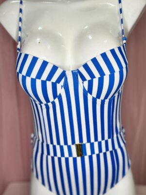 Bikini Completo Rayas Azul
