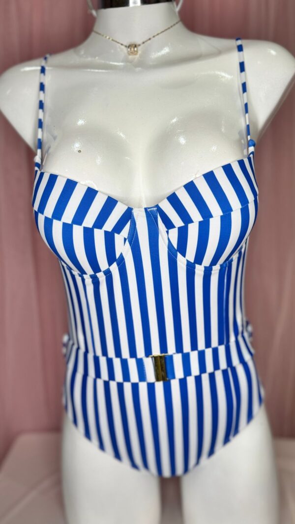 Bikini Completo Rayas Azul